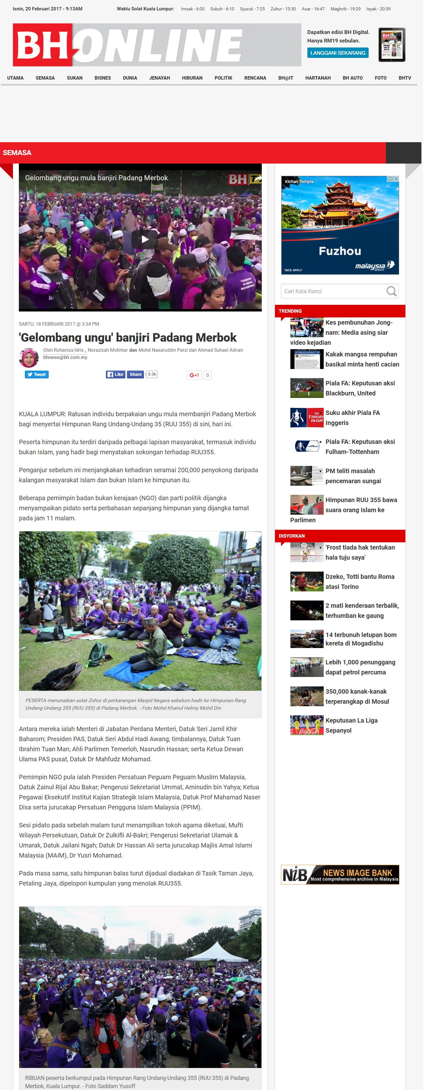 'Gelombang ungu' banjiri Padang Merbok
